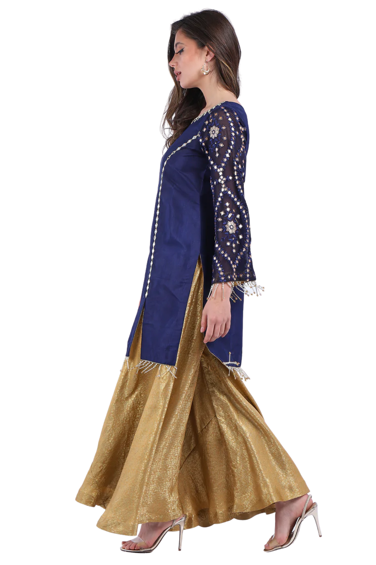 Navy Blue New Mirrored Kurta Top