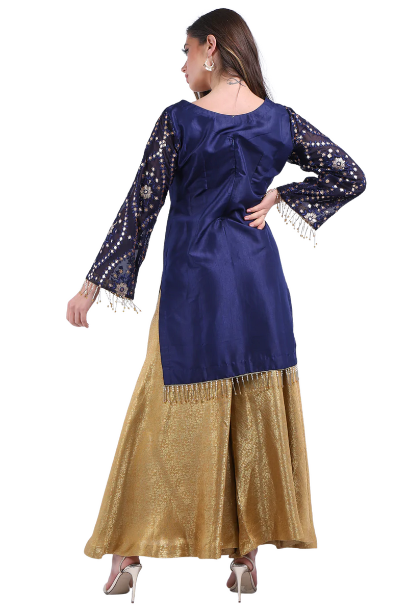 Navy Blue New Mirrored Kurta Top