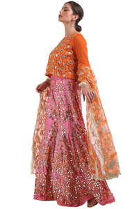 Pink Embellished Sharara