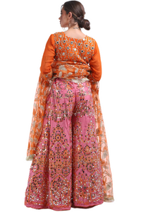 Pink Embellished Sharara