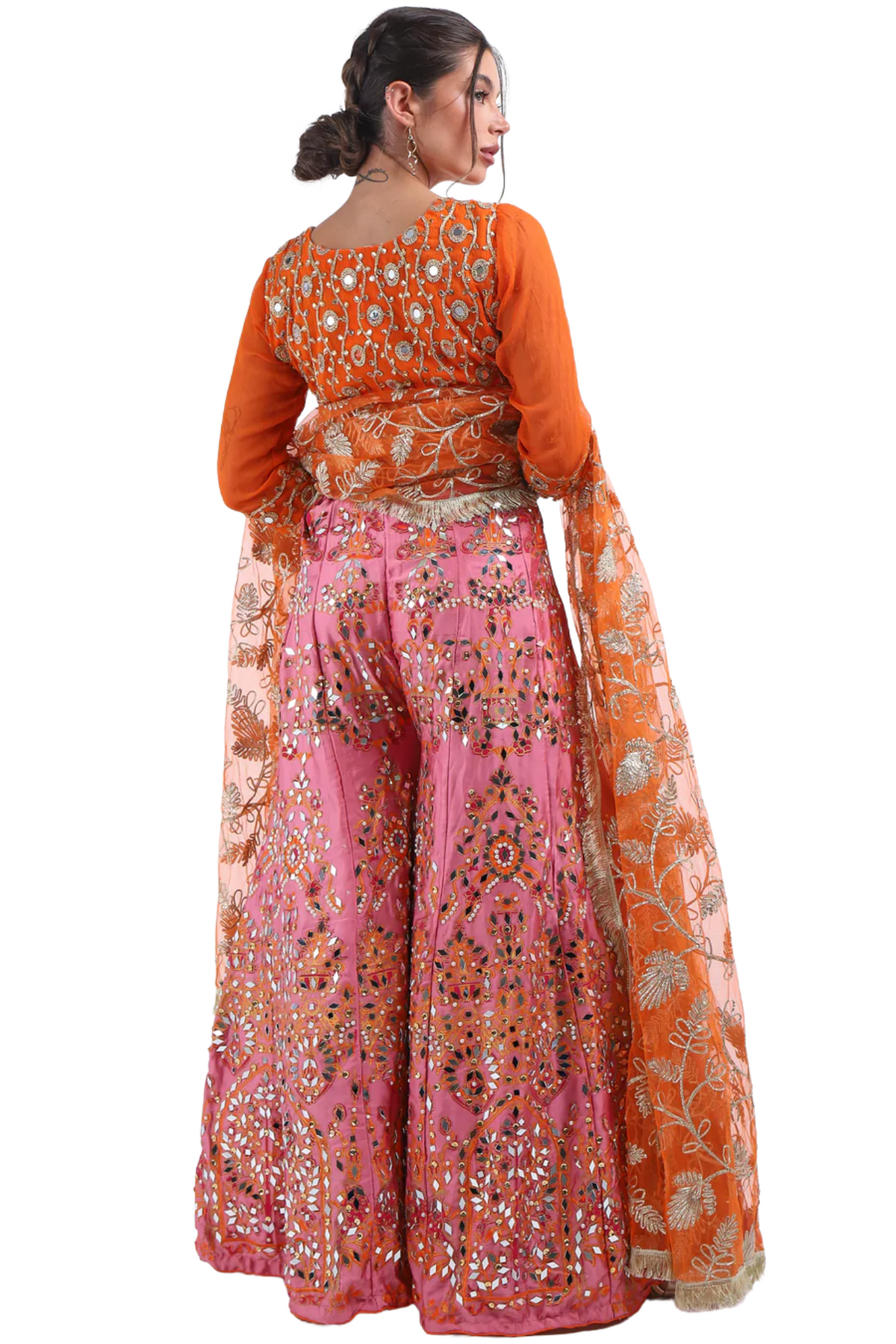 Pink Embellished Sharara