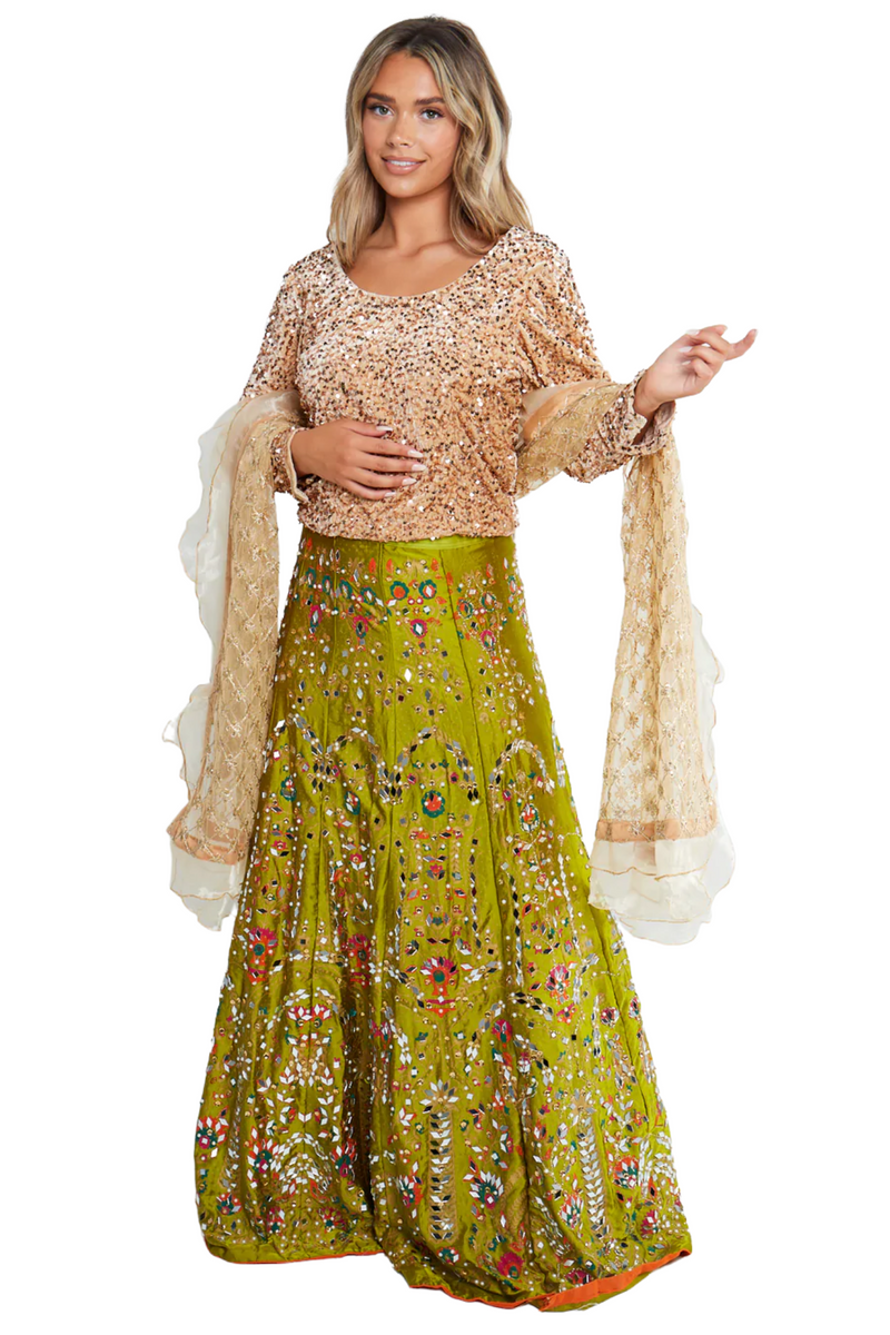 Lime Green Lengha