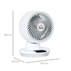 28cm Electric Table Desk Fan with 3 Speed, Remote, Small White