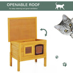 Wooden Cat House Pet Home Outdoor Waterproof Door Roof Shelter Garden Pawhut