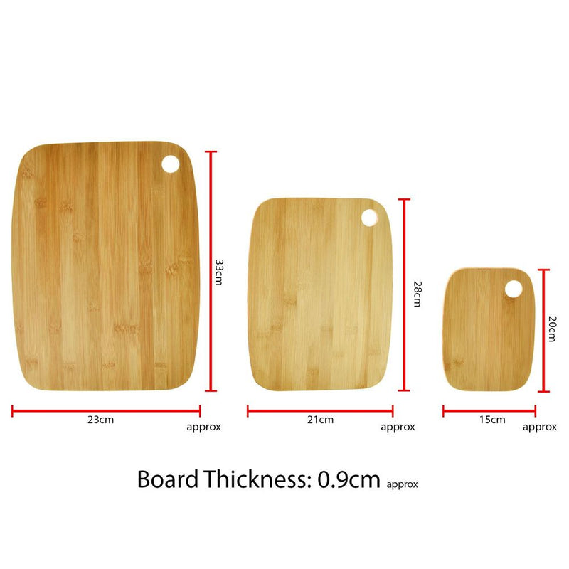 Bamboo Chopping Board Set Solid Wooden Cutting Serving Platter Kitchen Food