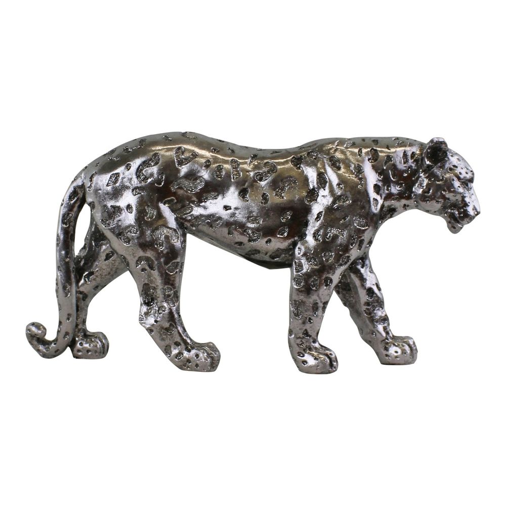Silver Leopard Ornament Small