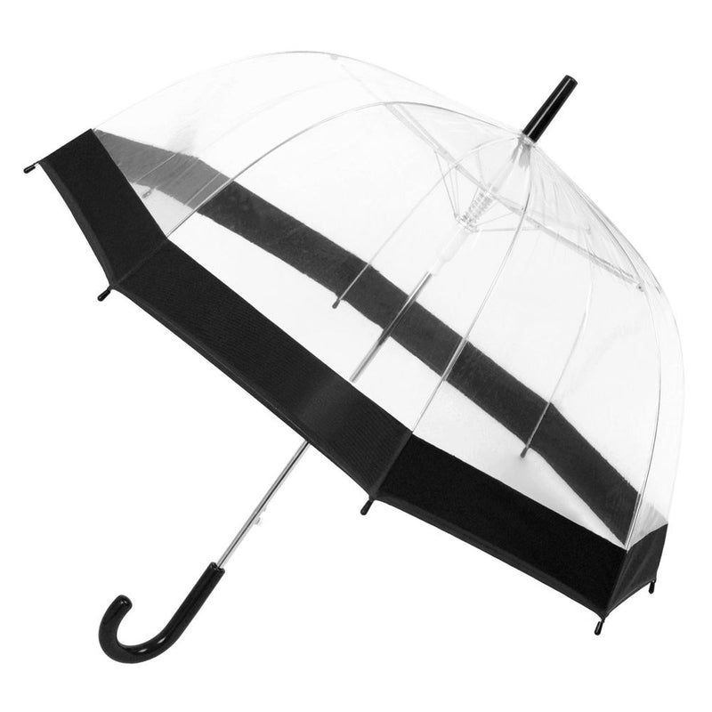 1X Dome Umbrella Transparent 58cm BLACK ZIZ001596_Black | AS-99044