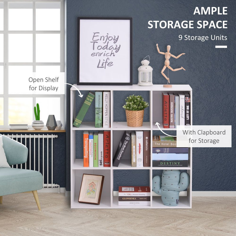 9 Cube Storage Unit Cabinet Bookcase Display Shelves Chipboard - White