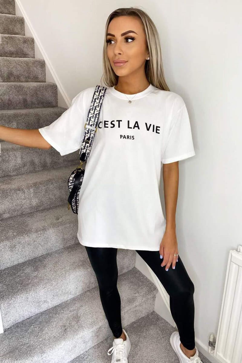 C'est La Vie Paris T-shirts Simple Fashion Classic Retro Shirts