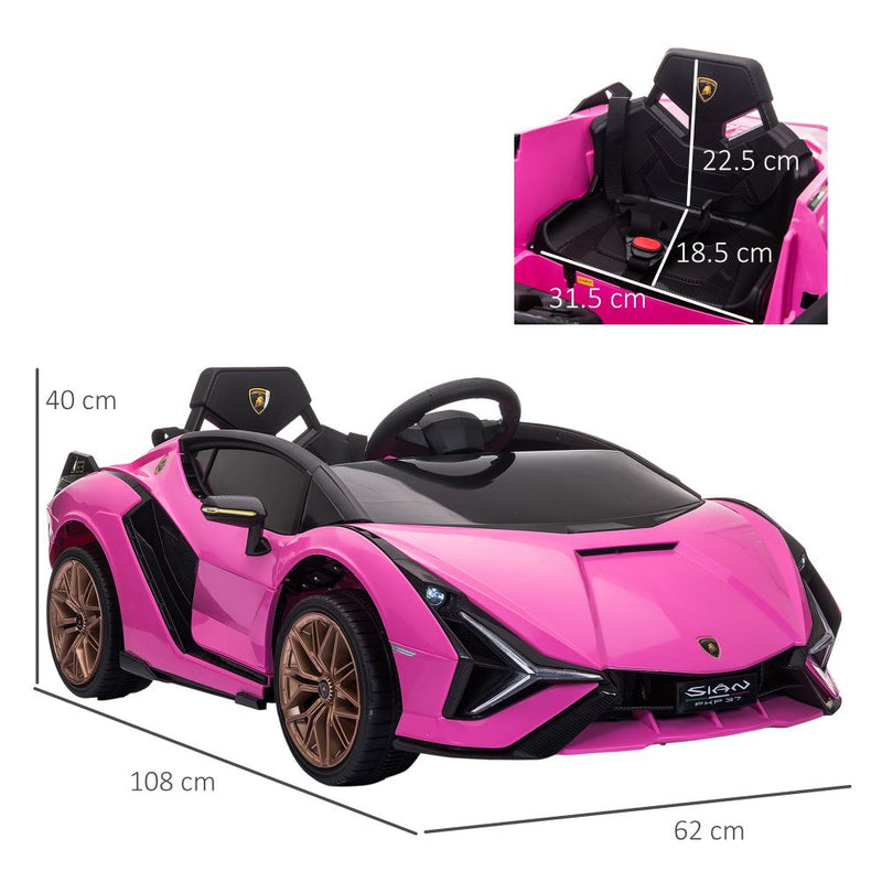Lamborghini SIAN 12V Kids Electric Ride On Car Toy w/ Remote Control HOMCOM