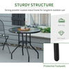 Outdoor Round Dining Table Tempered Glass Top Steel w/ Parasol Hole 80cm
