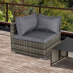 PE Rattan Wicker Corner Sofa Garden Furniture Single Sofa Chair w/ Cushions