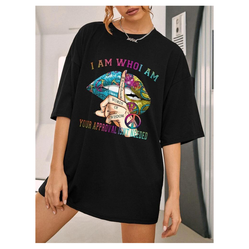 Ladies Whishper Words of Wisdom Oversized T Shirt Top