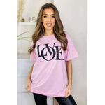 Love Print Slogan Oversized T-shirt