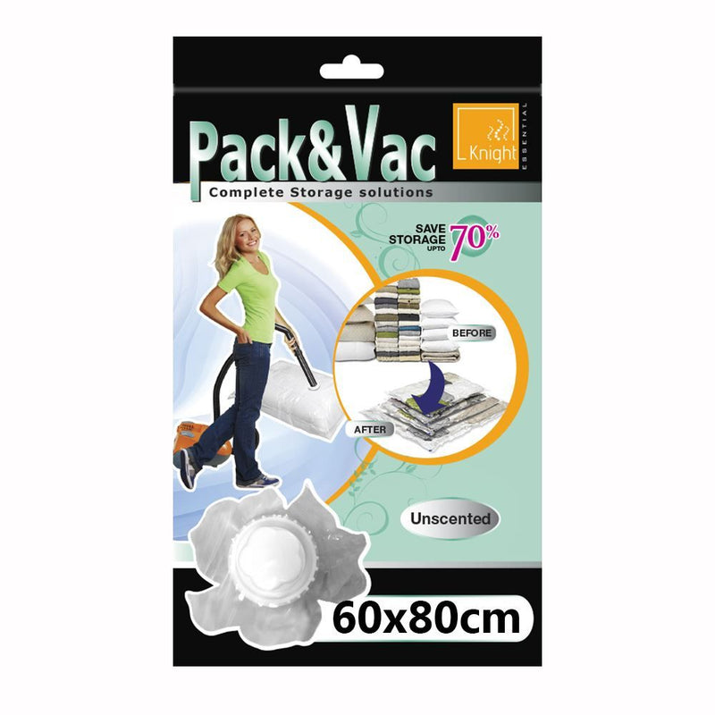 Pack&Vac Vacuum Storage Bag 60cm x 80cm Black - Unscented