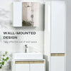 Bathroom Mirror Cabinet Wall Mount Storage Organizer w/ Adjustable Shelf White