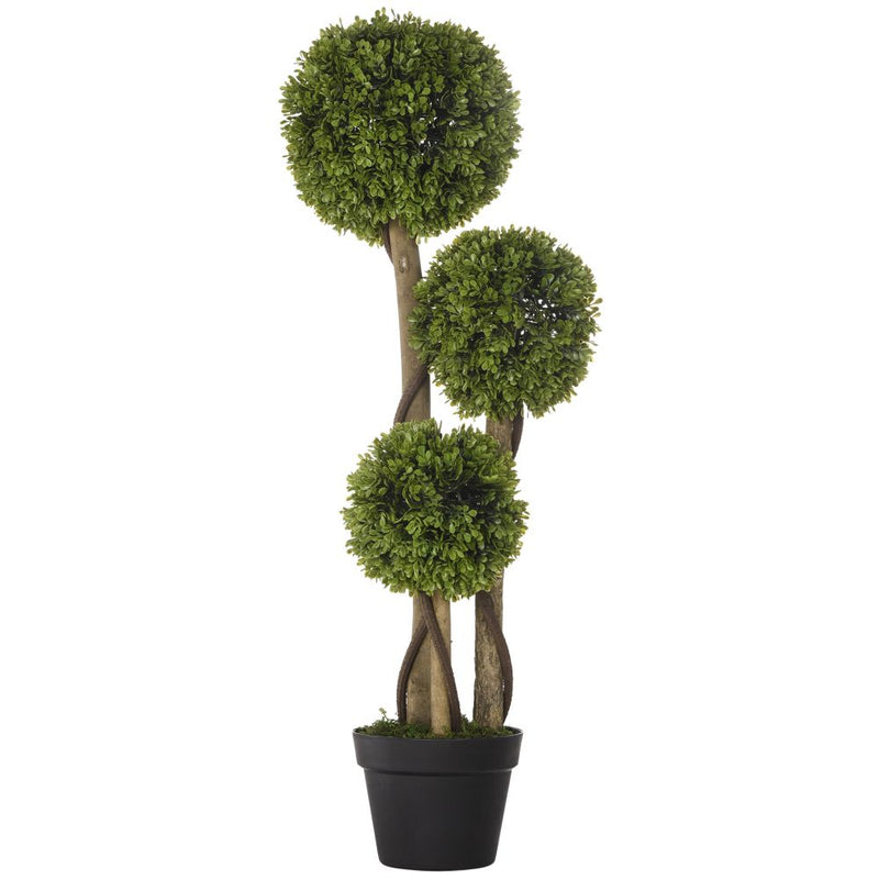 Potted Artificial Plants Boxwood Ball Topiary Trees Indoor Outdoor, 90cm