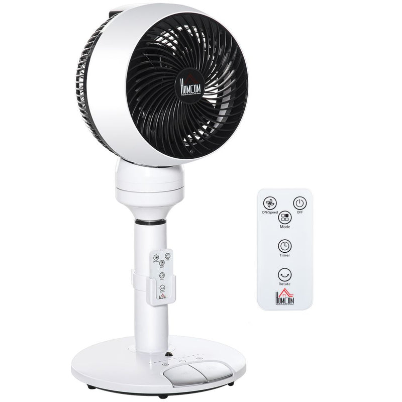 Air Circulator Fan 3 Speed 3 Mode, Oscillation Tilt, Height Adjust Black/White