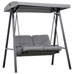 Outsunny 2 Seater Garden Outdoor Swing Chair Hammock w/ Adjustable Canopy Grey