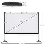 Projector Screen 100 inch Portable 16:9 Projection Screen