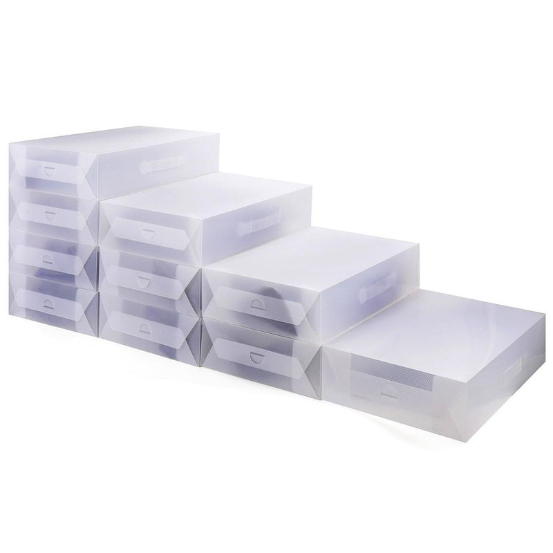 Plastic Transparent Boots Storage Organiser Foldable Box with Handle