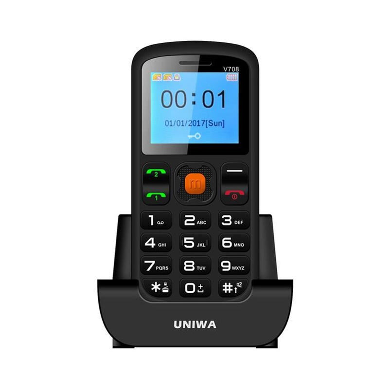 Uniwa V708 Big Button Mobile Phone For Elderly Dual SIM - SOS Mobile Phone