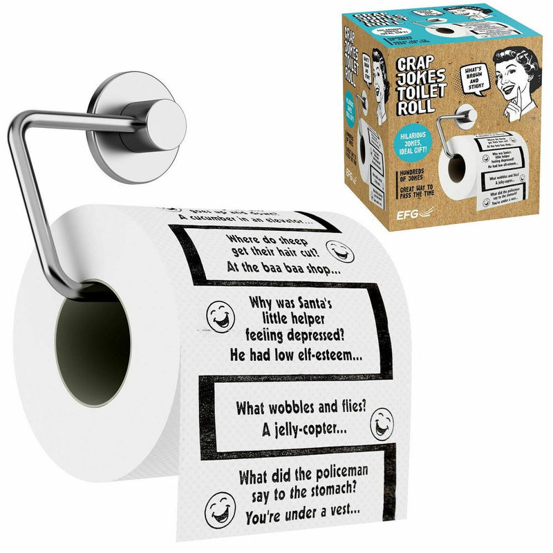 Crap Jokes Toilet Paper Roll - Hilarious Jokes - Secret Santa - Xmas Fun Game