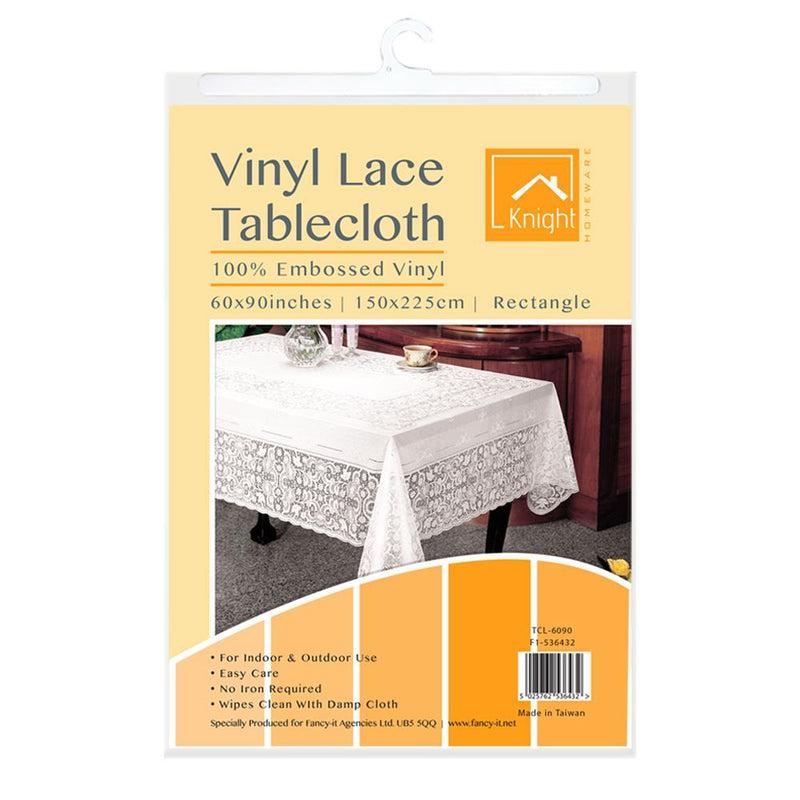 Vinyl Lace Embosed Table Cover 60x90 Rectangle