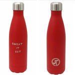JTL Fitness Stainless Steel Water Bottle 500ml Vacuum Insulated Flask for Hot or Cold Metal Watertight Seal Red
