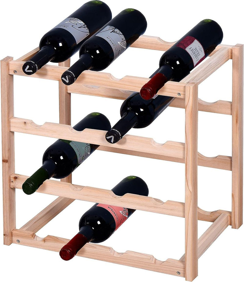 Knight 4 Tier Natural Colour  Wooden Wine Rack