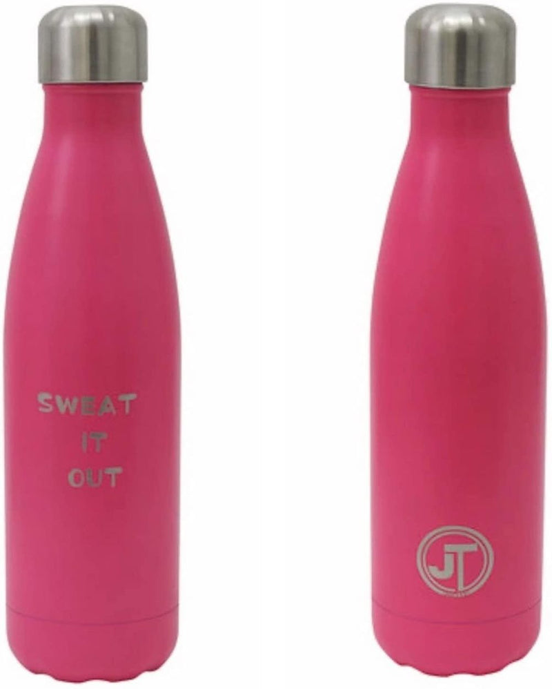 JTL Fitness Stainless Steel Water Bottle 500ml Vacuum Insulated Flask for Hot or Cold Metal Watertight Seal Pink
