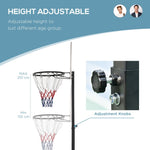 155-210cm Height Adjustable Basketball Stand Backboard Portable w/ Net HOMCOM