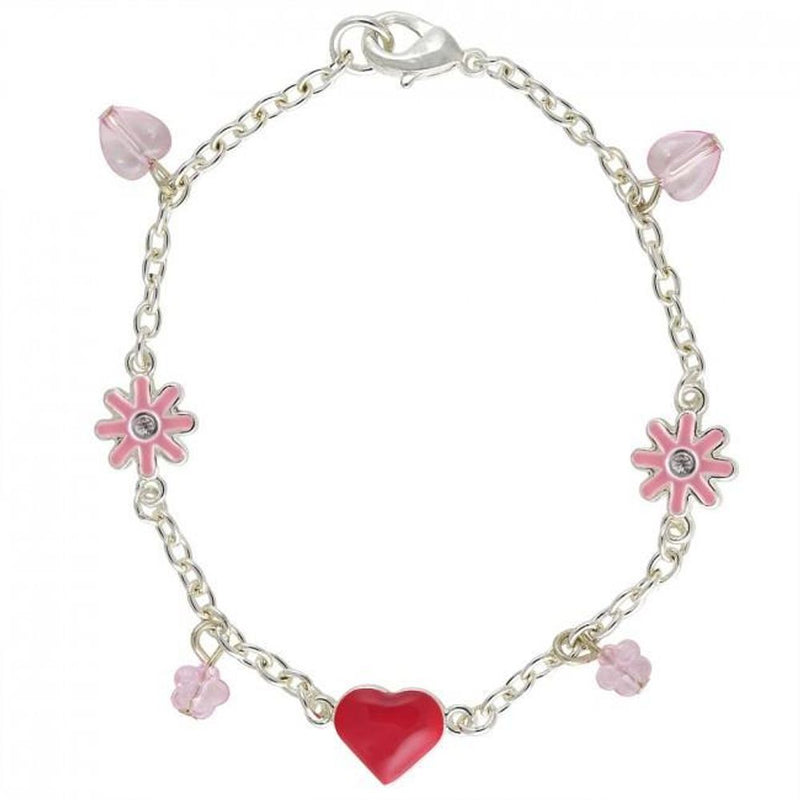 Ravel Little Gems Hearts and Flowers Watch, Necklace & Bracelet Set R2214N
