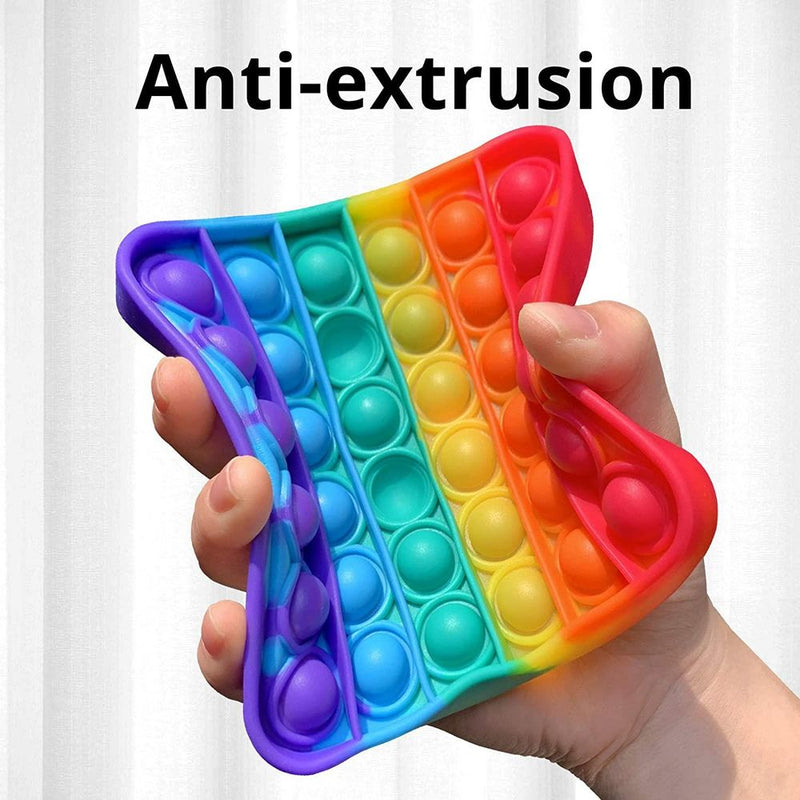 ASPECT Rainbow Colour Push Bubble Pop Bubble Sensory Fidget Toy Square Rainbow