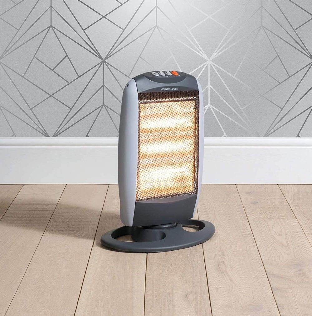 Fine Elements Halogen Heater 1200w with 3 Heat Setting and Wide Angle Oscillation