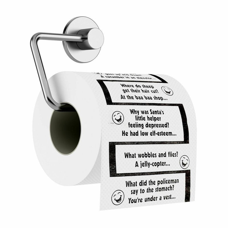 Crap Jokes Toilet Paper Roll - Hilarious Jokes - Secret Santa - Xmas Fun Game
