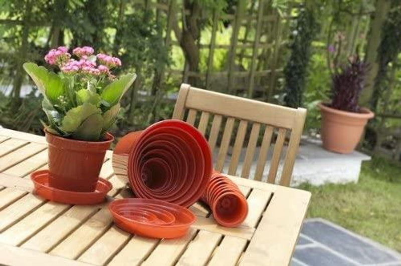 Whitefurze 7.5cm Garden Plant Pot Plastic Planter - Terracotta (Set of 10)