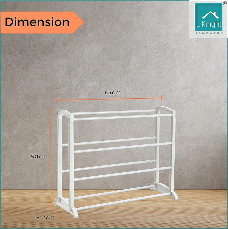 680781 - Knight 4 Tier White Shoe Rack, For Living Room, Hallway and Cloakroom(4 Tier)