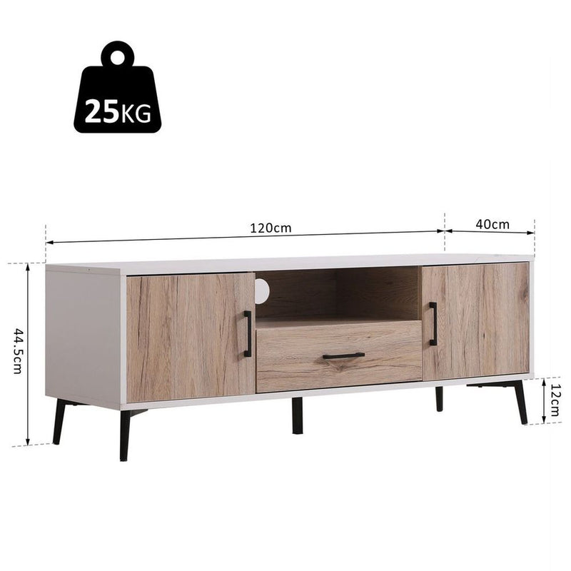 120cm TV Cabinet Stand DVD Media Center Drawer Living Room Organiser