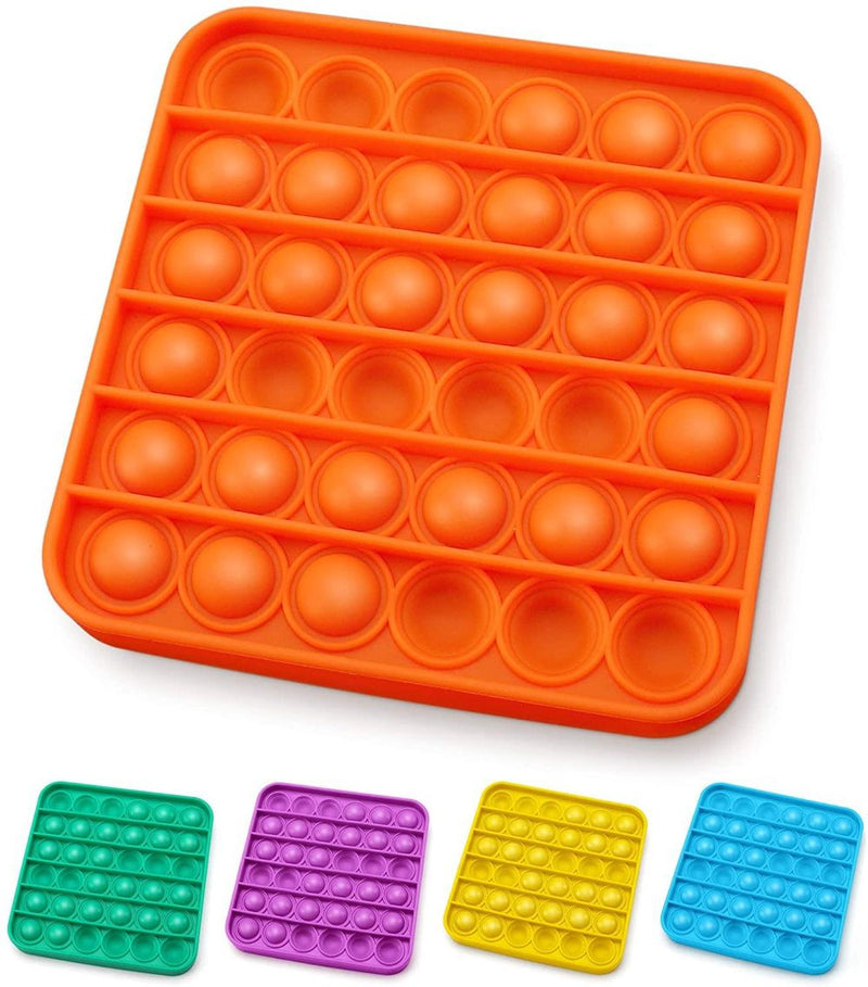 ASPECT Push Pop Bubble Stress Relief and Anti-Anxiety Tools for Kids Square Orange