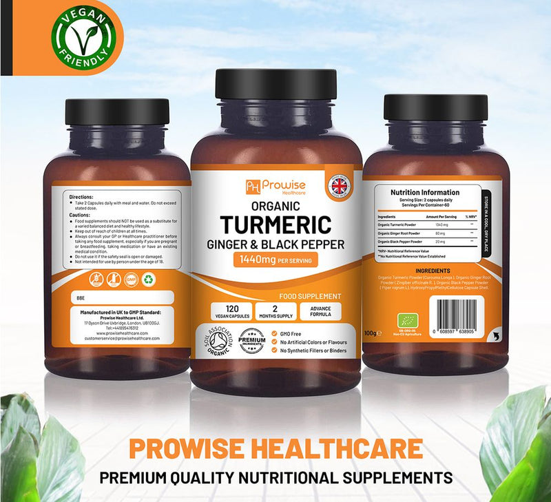 Prowise Turmeric Curcumin 1440mg with Black Pepper & Ginger