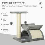 Cat Tree Plush Scratcher Activity Play Center Tunnel Dangling Ball