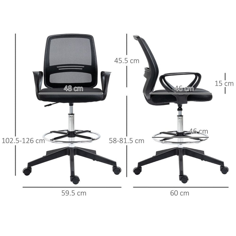 Drafting Chair Tall Office Chair with Adjustable Height and Footrest
