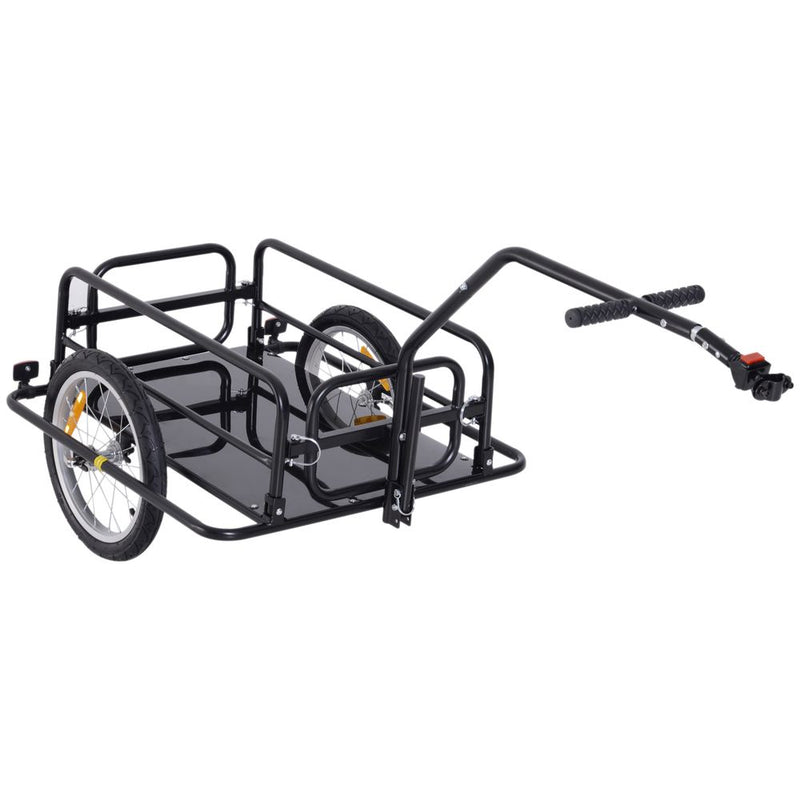 Folding Bicycle Cargo Storage Cart and Luggage Trailer with Hitch HOMCOM