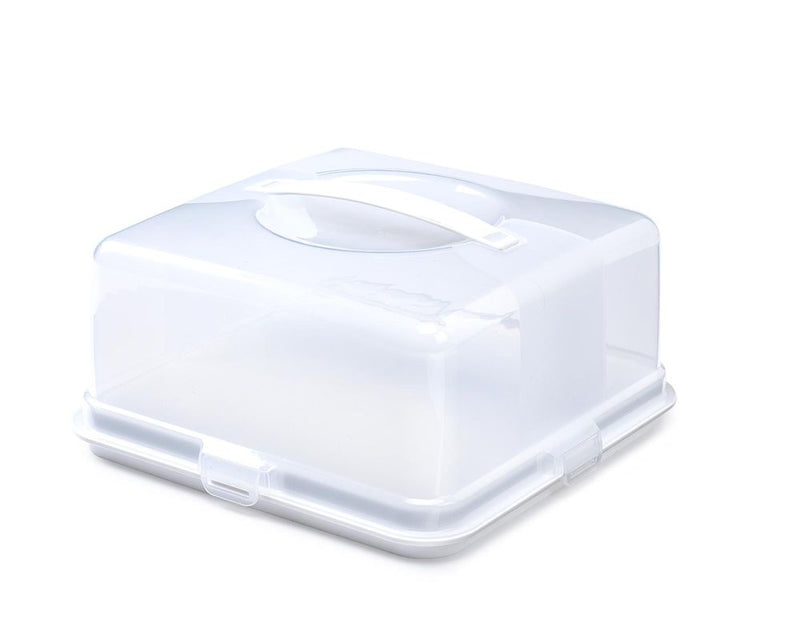 Whitefurze Square Cake Box, Plastic, White