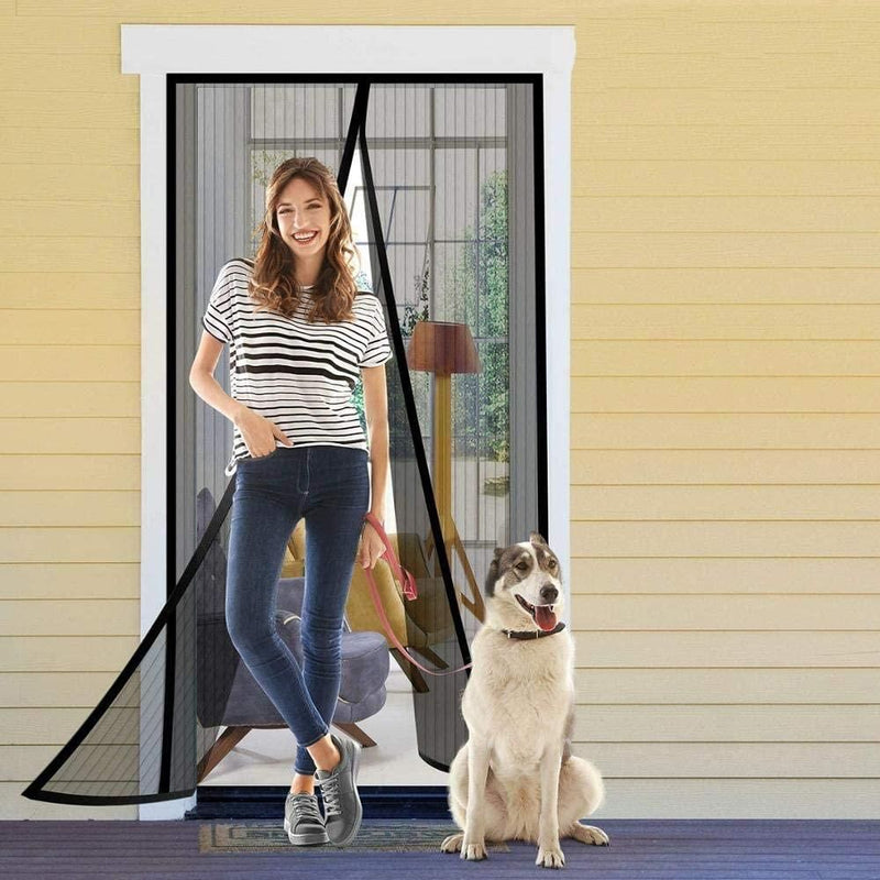 Aspect Magnetic Screen Door with Heavy Duty Mesh Curtain and Full Frame Hook & Loop