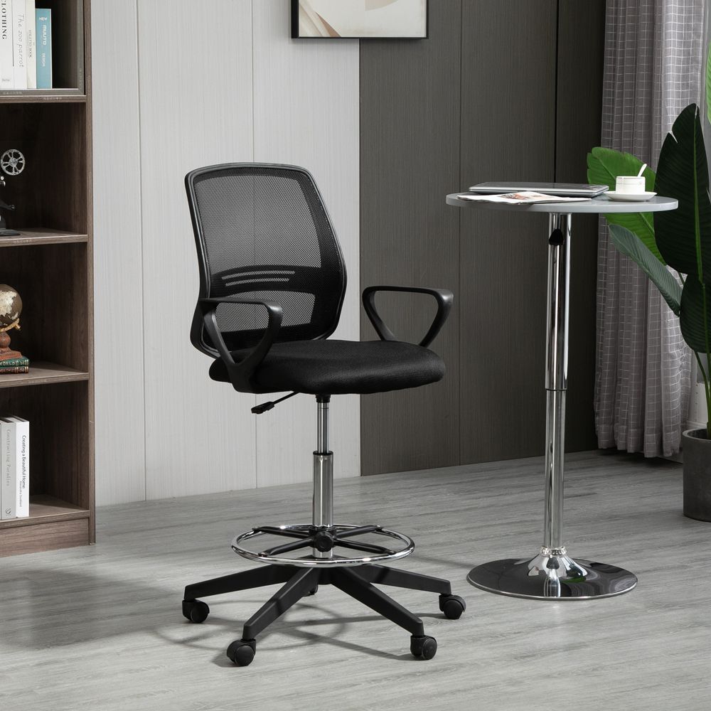 Drafting Chair Tall Office Chair with Adjustable Height and Footrest