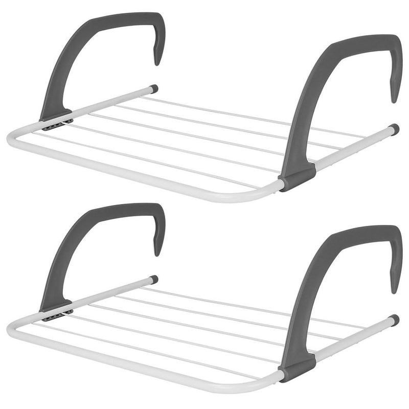 2x GREY Over Radiator Clothes Airer | AS-87846