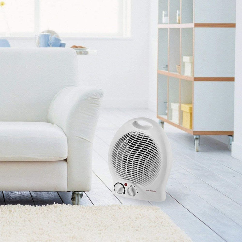 Fine Elements HEA1006 Upright round Fan Heater with 3 Heat Settings 2000w White