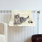 Cat Radiator Soft Faux Fur Bed - CREAM